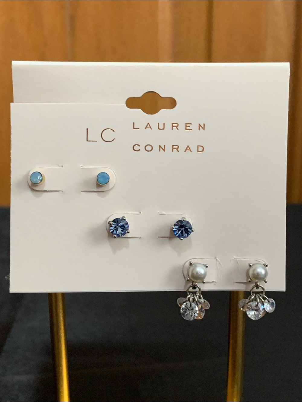 NWT LC Lauren Conrad 3 pair set of earrings